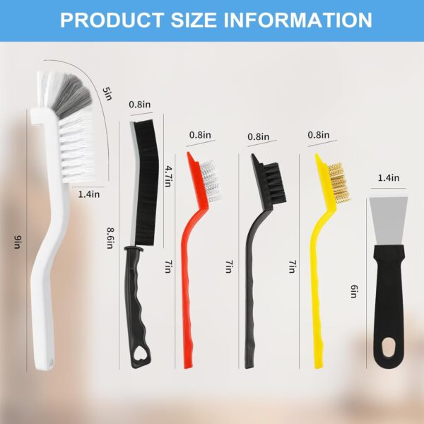 11Pcs Crevice Cleaning Brush Set, Hard Bristle Cleaning Supplies for Kitchen, Bathroom, Corner, Grout, Sink, Cup, Teapot, Bottle, Blender - Image 3