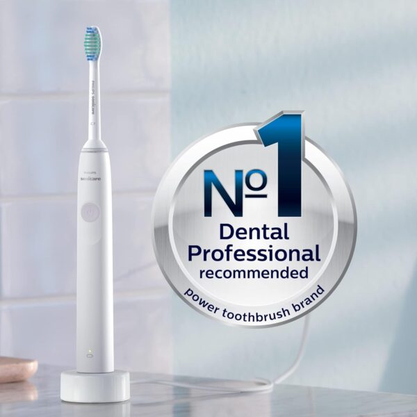 (Pack of 2) PHILIPS Sonicare 1100 Power Toothbrush, Rechargeable Electric Toothbrush, White Grey HX3641/02 - Image 2