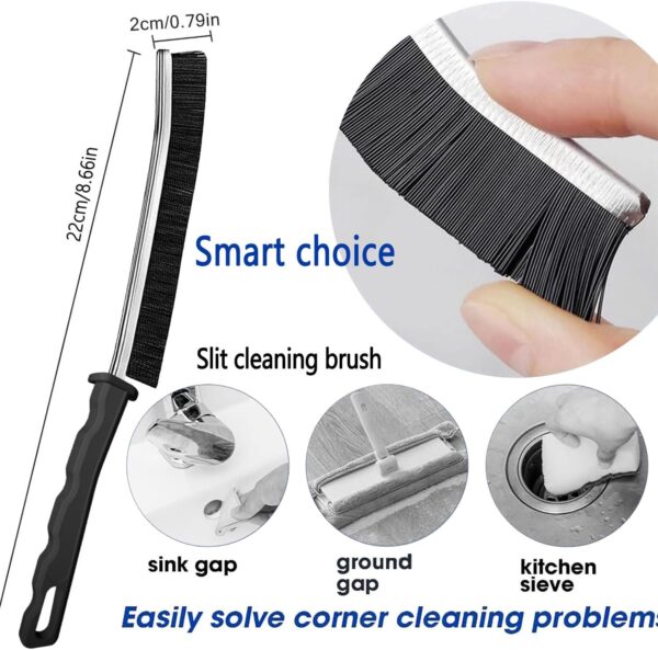 Crevice Cleaning Brush, Bathroom Gap Cleaning Brush, Hard Bristle Brush for Cleaning, Multifunctional Gap Brush, for Blind, Baseboard, Fan, Window or Sliding Door Track (5pcs) - Image 4