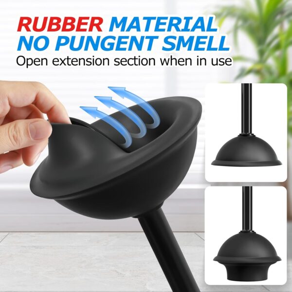 2 in 1 Toilet Plunger and Brush Set，Extended Handle Plunger，Toilet Bowl Brush Plunger Set,Bathroom Cleaning Tools ，Toilet Brush Plunger Combo，Cleaning Brush，Bathroom Cleaning Supplies - Image 4
