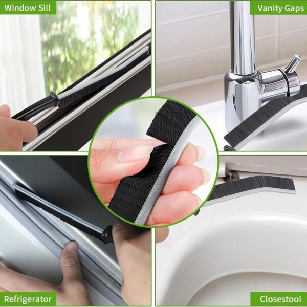 Crevice Cleaning Brush, Bathroom Gap Cleaning Brush, Hard Bristle Brush for Cleaning, Multifunctional Gap Brush, for Blind, Baseboard, Fan, Window or Sliding Door Track (5pcs) - Image 3