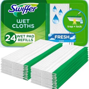 Swiffer Sweeper Wet Mopping Cloths, Mops for Floor Cleaning, Open-Window Fresh, 24 Count