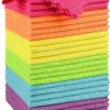 Orighty Microfiber Cleaning Cloths 12x12 inch, Pack of 24, Highly Absorbent Cleaning Supplies, Lint Free Cloths for Multiple-use, Powerful Clean Rags for House, Kitchen, Car Care (Multi-Color)
