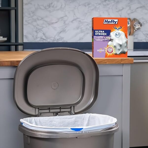 Hefty Ultra Strong Tall Kitchen Trash Bags, Lavender & Sweet Vanilla Scent, 13 Gallon, 80 Count - Image 3