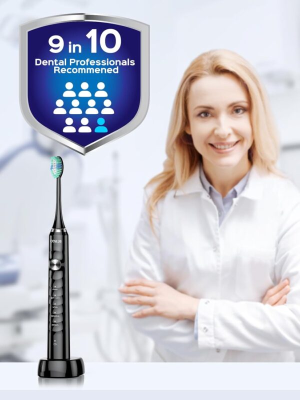 COSLUS Electric Toothbrush for Adults and Teen: Wireless Rechargeable Tooth Brush - Image 5