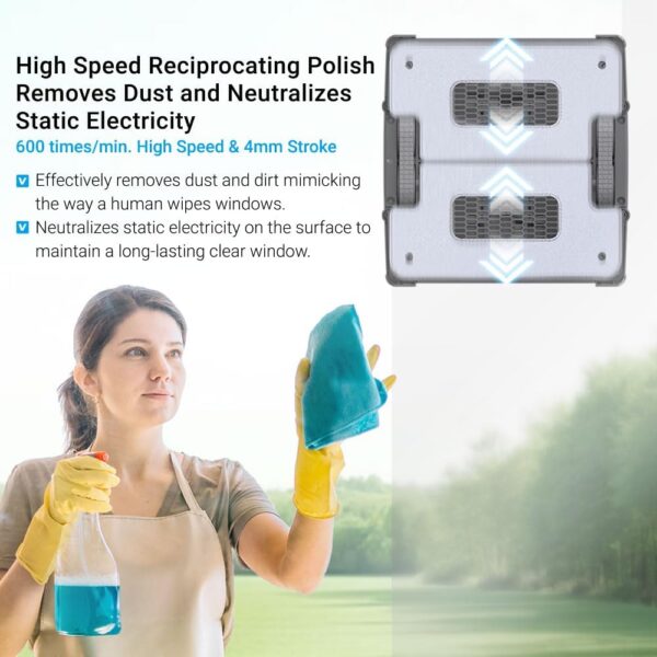 HOBOT S7 Pro Dual Mop Polish Hand Wiping Tec Window Cleaning Robot, 15nm Dual Ultrasonic Spray, 4800Pa Suction, App & Remote Control | for... - Image 3