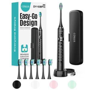 COSLUS Electric Toothbrush for Adults and Teen: Wireless Rechargeable Tooth Brush